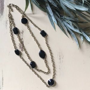 Gold & Black Double Strand Necklace